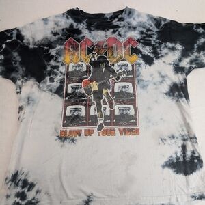 AC/DC Blow Up Your Video Tie Dye Tee Angus Young Shirt XXL
